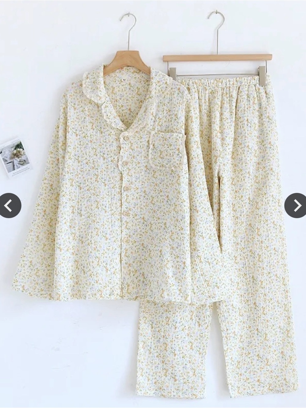 ✨The Fleece Company- The Bloom- 100% Muslin Cotton Pajamas (Wildflower Field)✨